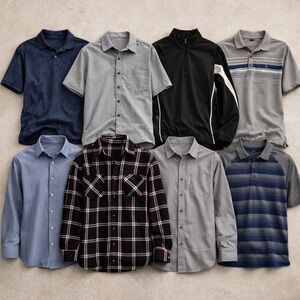 Lot of 8 Men’s XL - XXL Polo Button Up Shirts Mixed Brands Bundle Casual Work